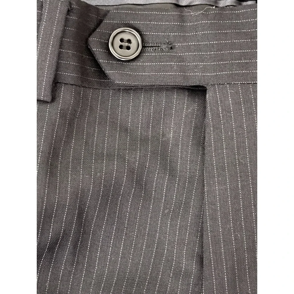 Cerruti 1881 Men's Suit Size 50 Made in Italy Black Pinstripe 2 Piece